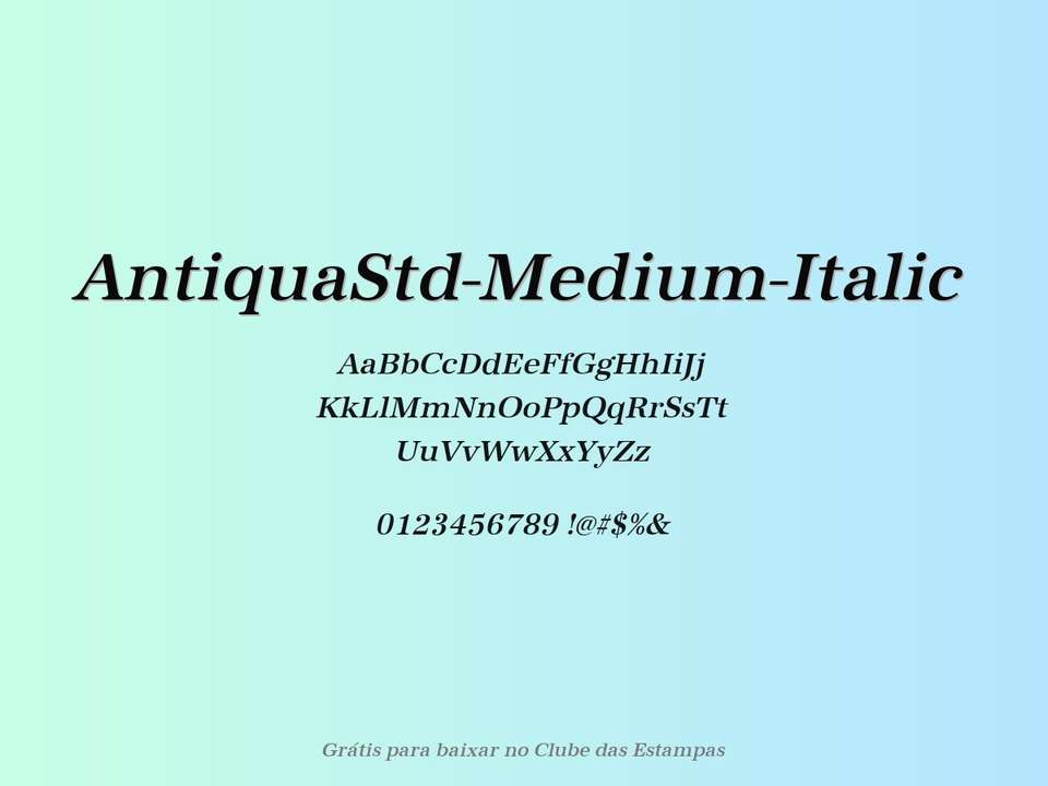 Fonte Antiquastd Medium Italic Grátis Para Baixar