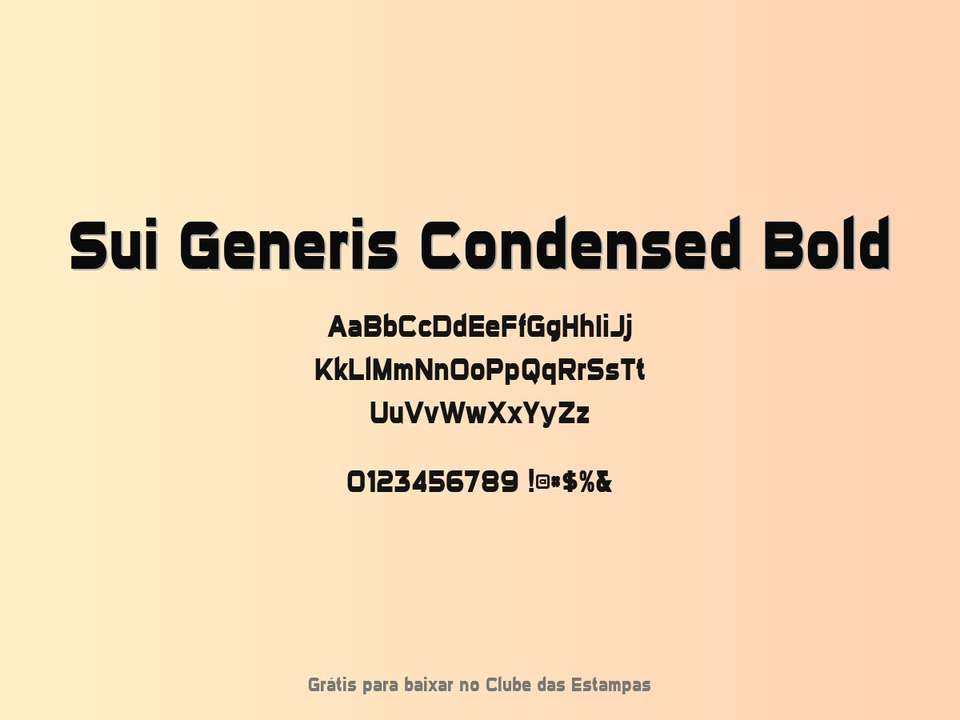 Fonte Sui Generis Condensed Bold Grátis Para Baixar