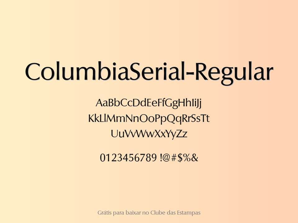 Fonte Columbiaserial Regular Grátis Para Baixar