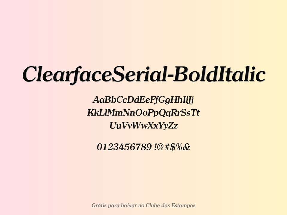 Fonte Clearfaceserial Bolditalic Grátis Para Baixar