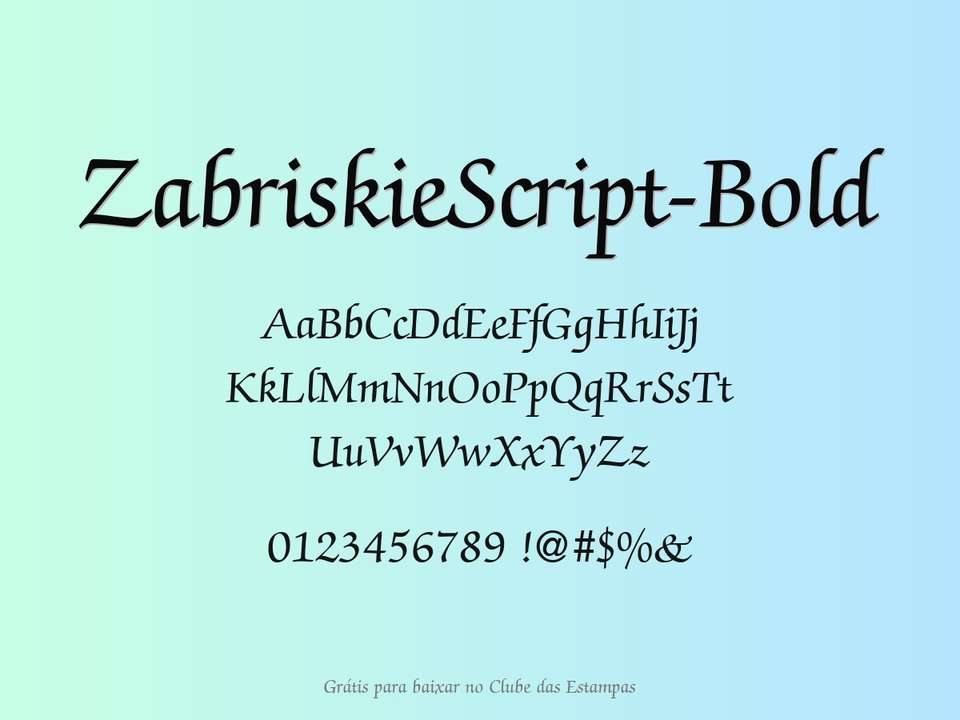 Fonte Zabriskiescript Bold Grátis Para Baixar