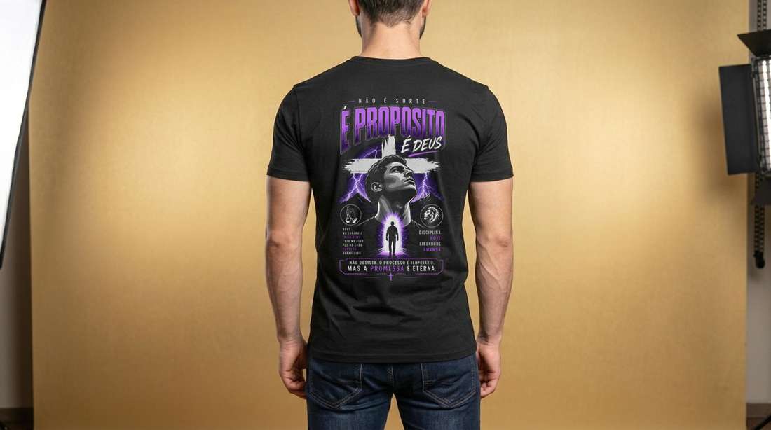 Arte Para Camiseta Cristã Não É Sorte É Proposito É Deus