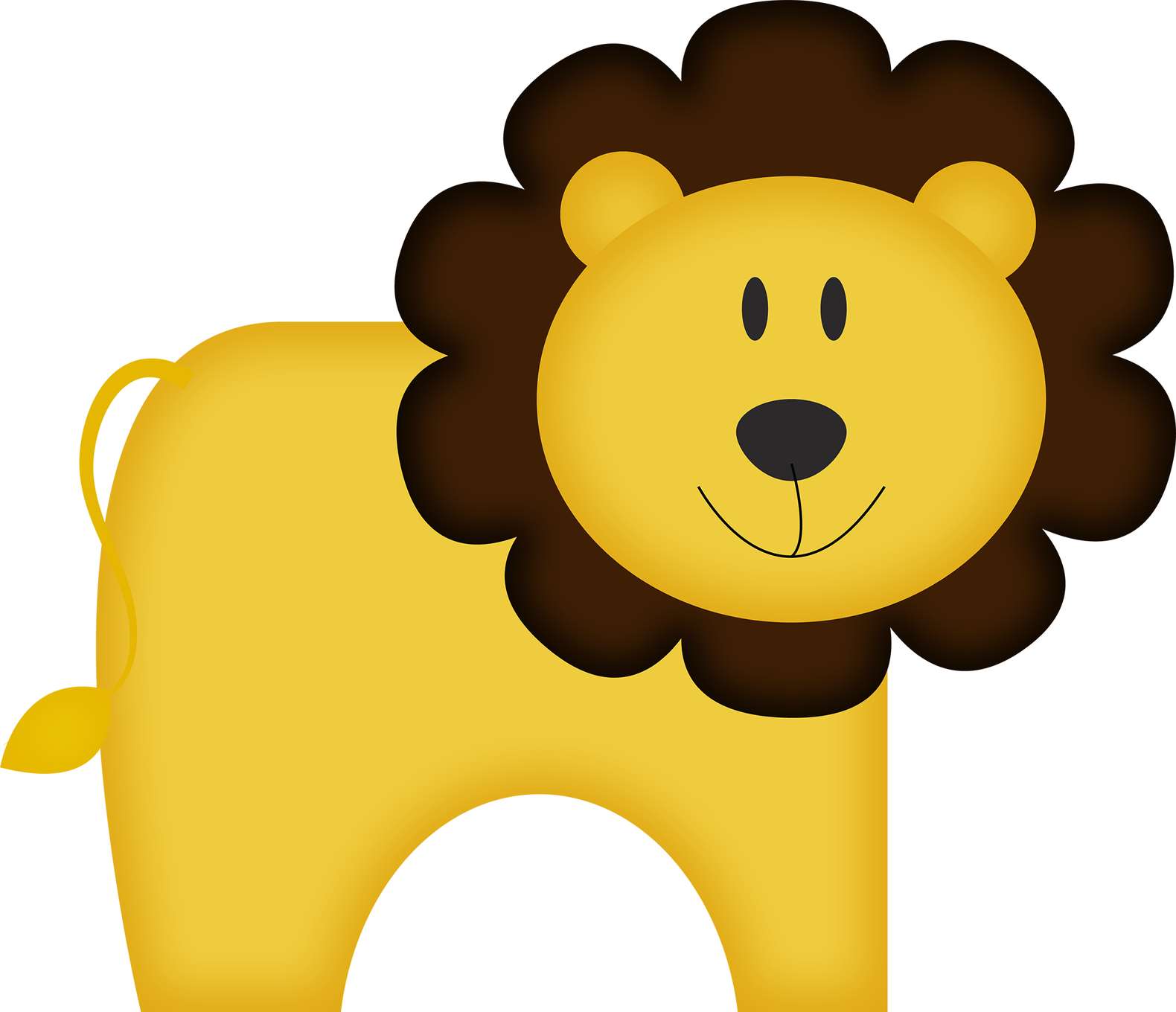 Leão Cartoon Em Fundo Dourado Animais Png Grátis Para Baixar