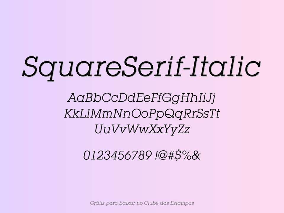 Fonte Squareserif Italic Grátis Para Baixar