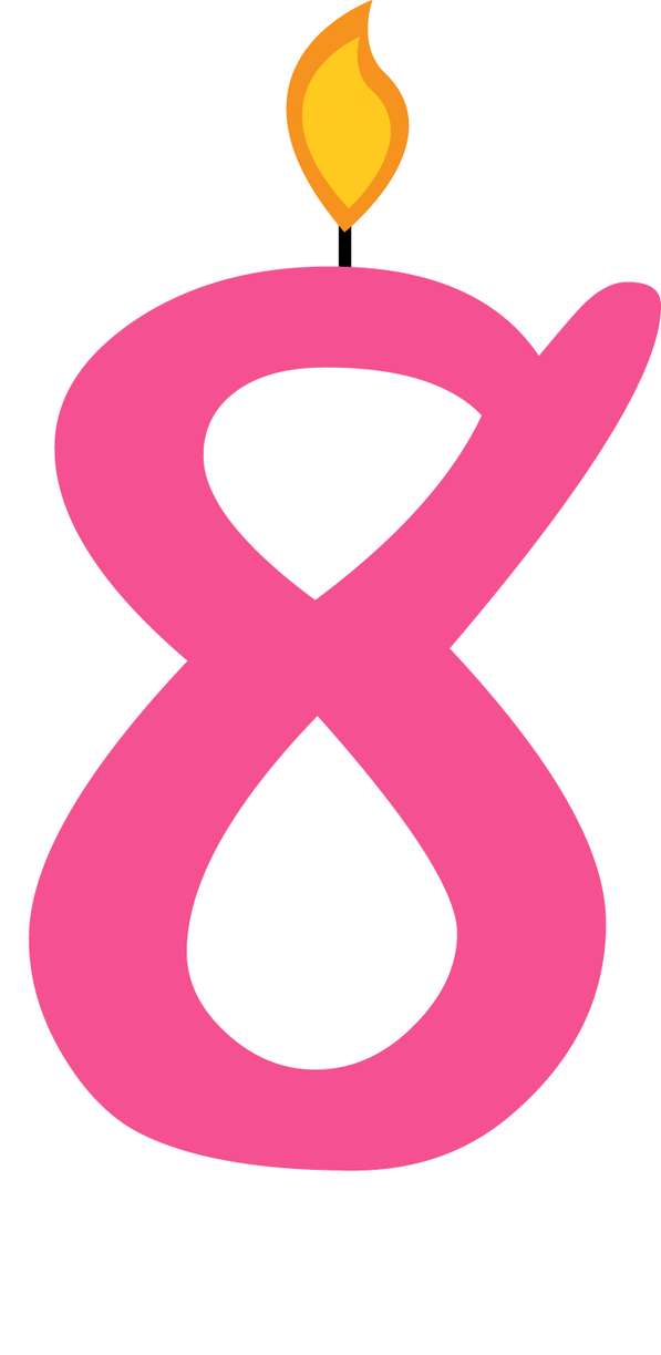 Elemento Numeral Aniversário Vela 8 Oito Anos Png (3)