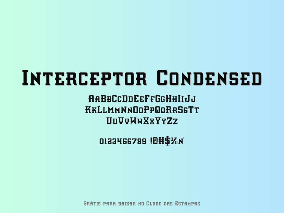 Fonte Interceptor Condensed Grátis Para Baixar