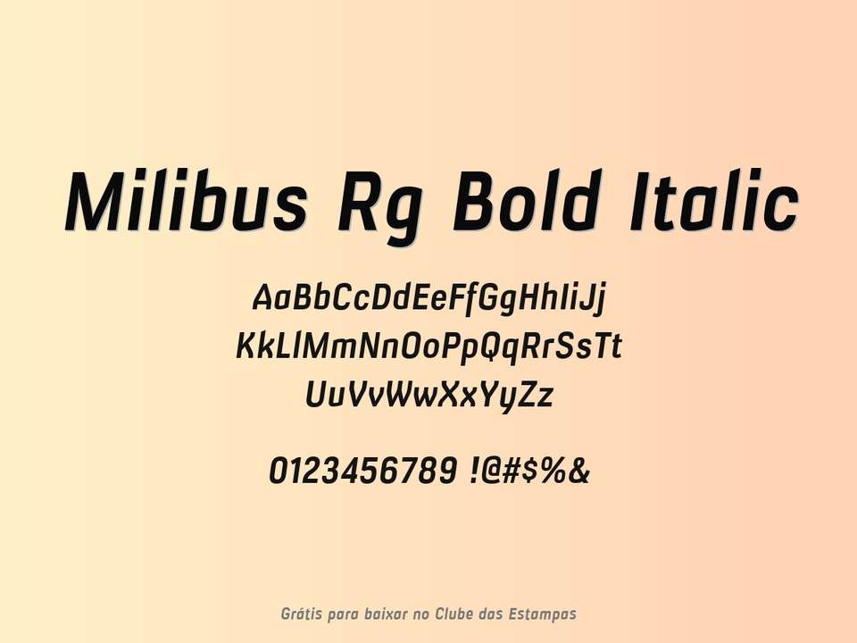 Fonte Milibus Rg Bold Italic Grátis Para Baixar