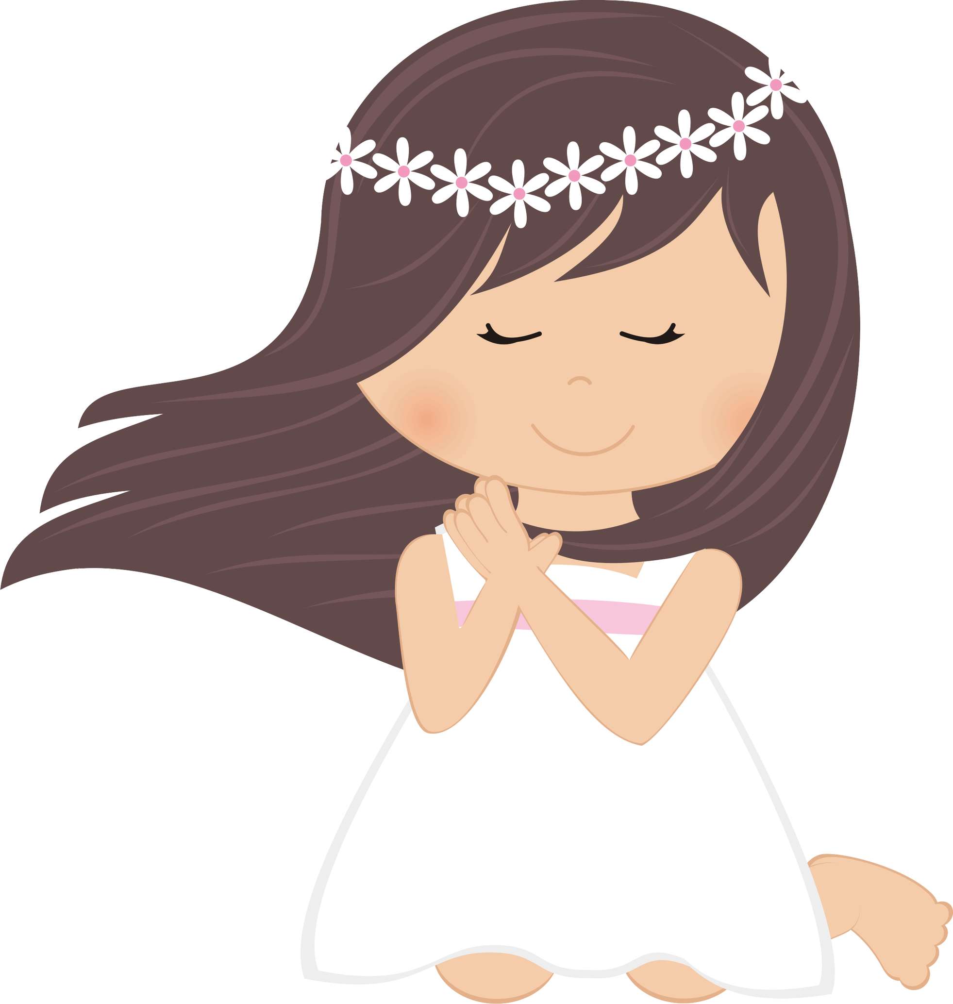 Menina Com Tiara Floral Personagem Png Grátis Para Baixar