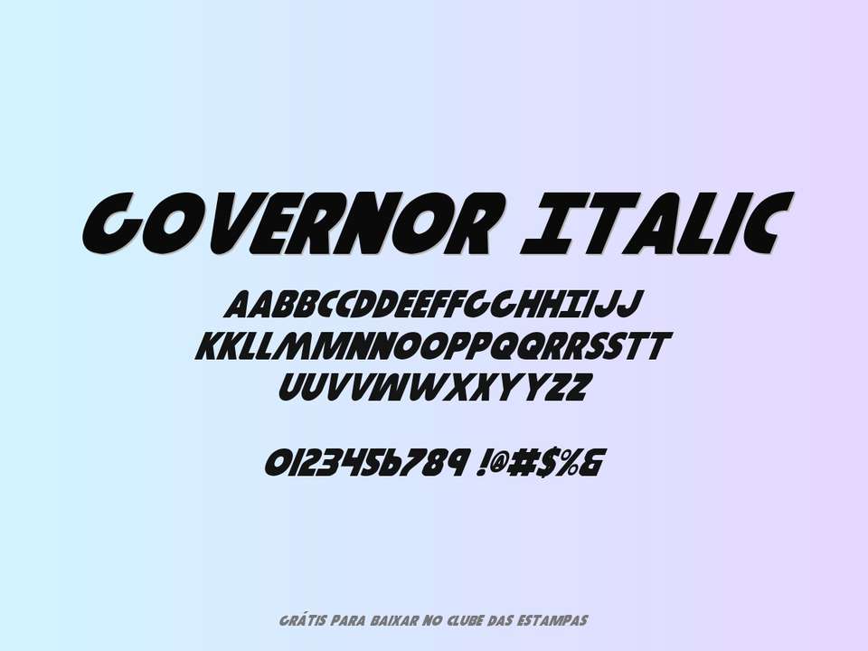 Fonte Governor Italic Grátis Para Baixar