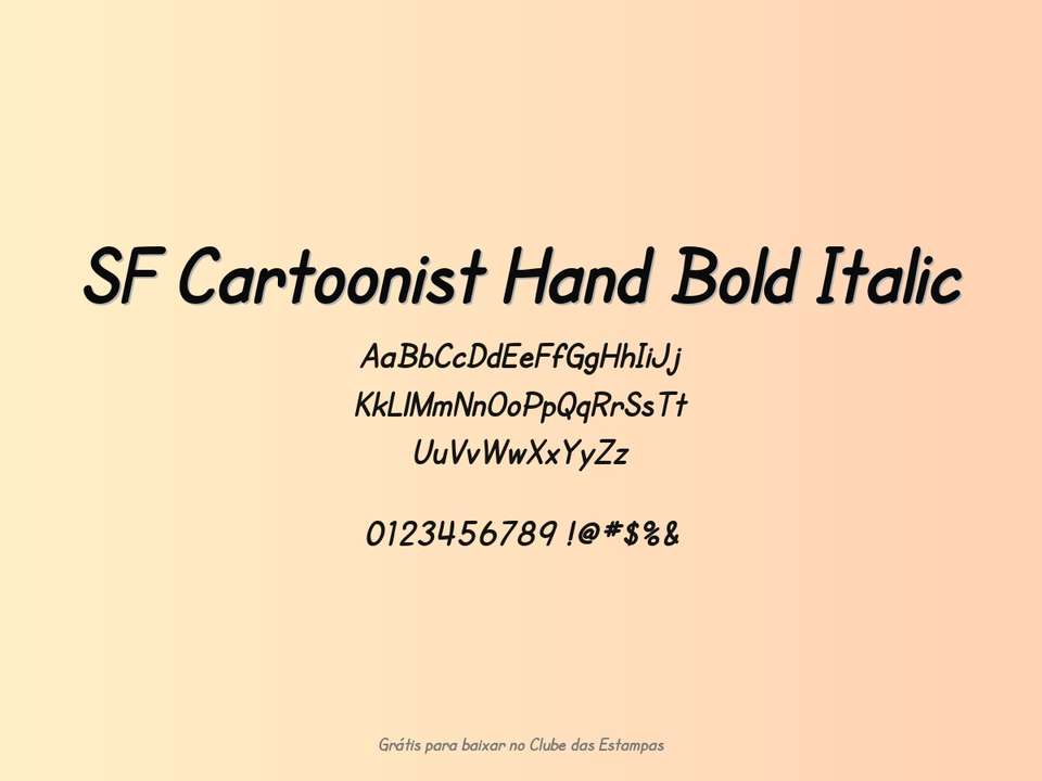 Fonte Sf Cartoonist Hand Bold Italic Grátis Para Baixar