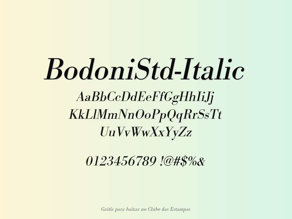 Fonte Bodonistd Italic Grátis Para Baixar