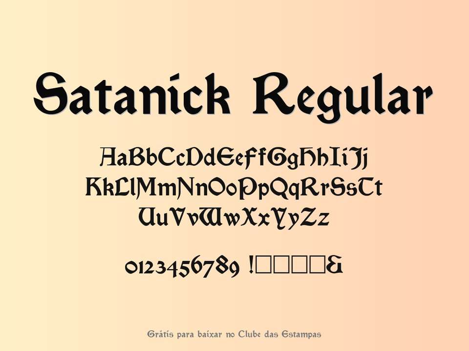 Fonte Satanick Regular Grátis Para Baixar