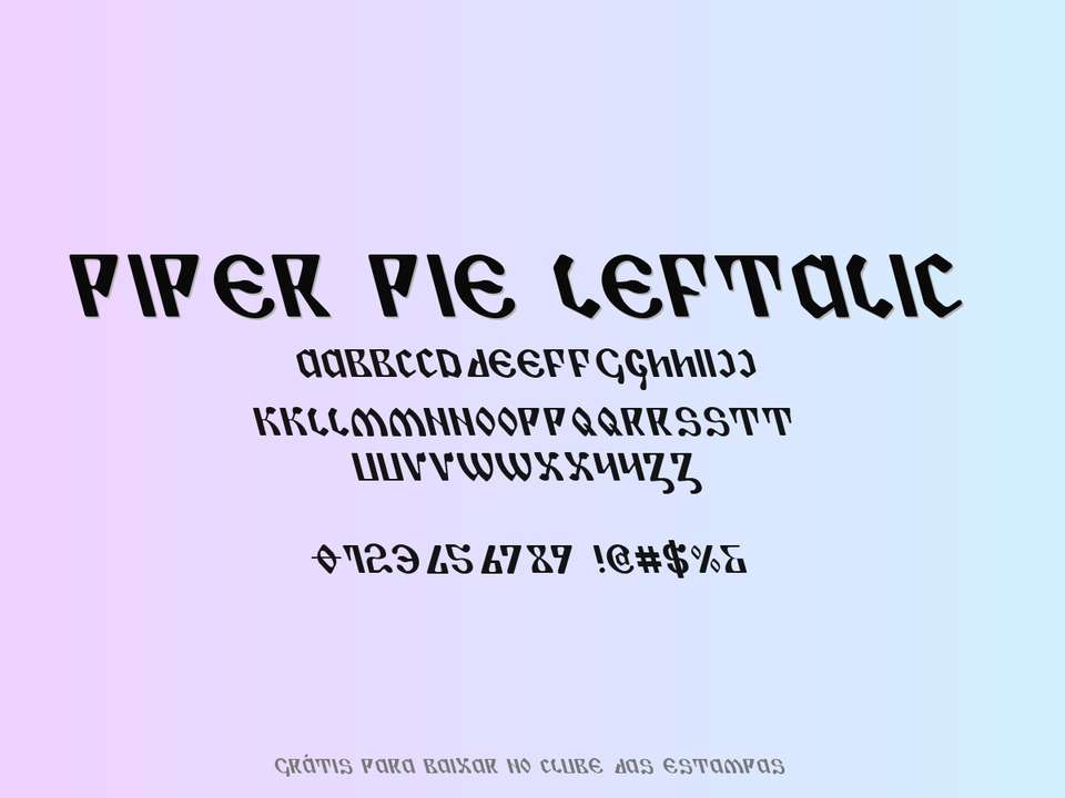 Fonte Piper Pie Leftalic Grátis Para Baixar