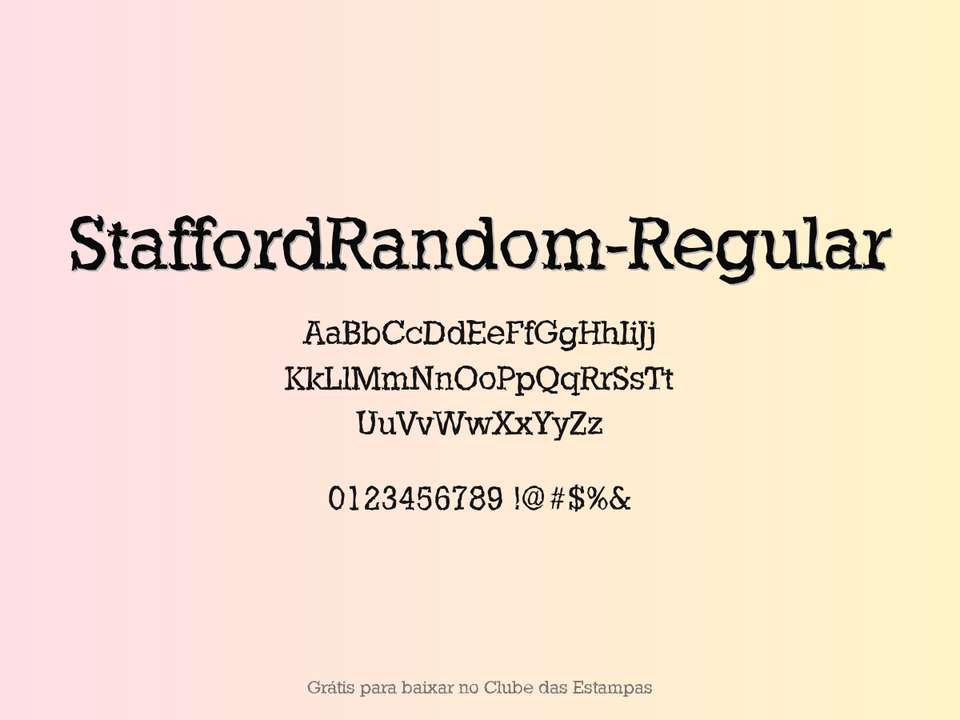 Fonte Staffordrandom Regular Grátis Para Baixar