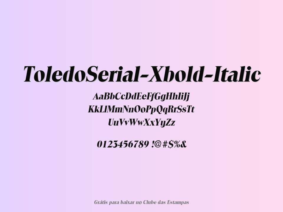 Fonte Toledoserial Xbold Italic Grátis Para Baixar
