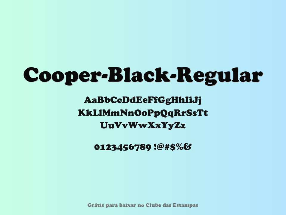 Fonte Cooper Black Regular Grátis Para Baixar
