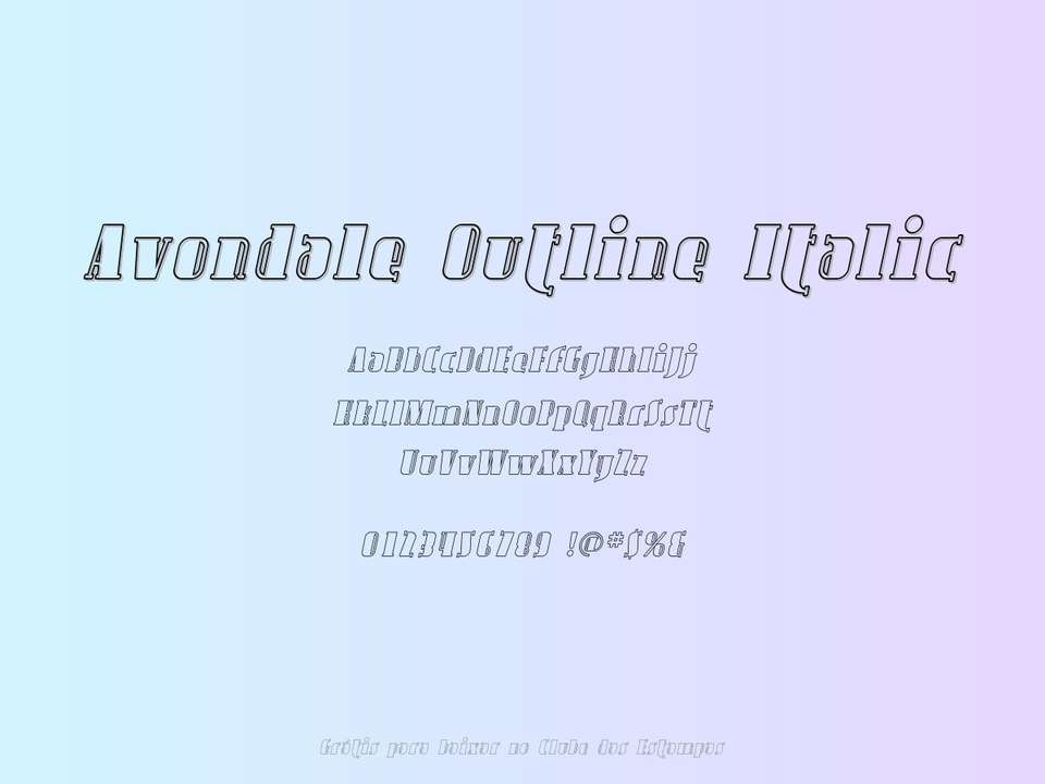 Fonte Avondale Outline Italic Grátis Para Baixar