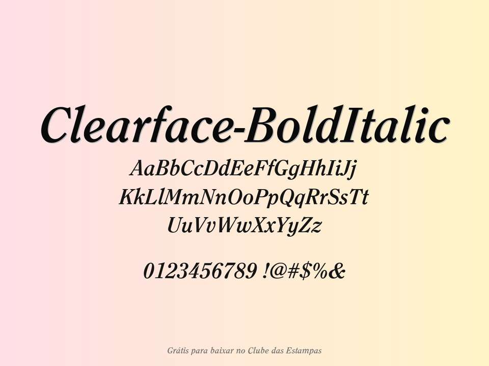 Fonte Clearface Bolditalic Grátis Para Baixar
