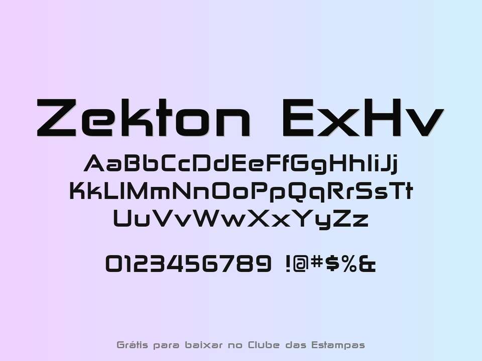 Fonte Zekton Exhv Grátis Para Baixar
