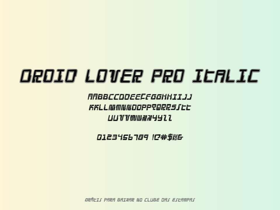 Fonte Droid Lover Pro Italic Grátis Para Baixar