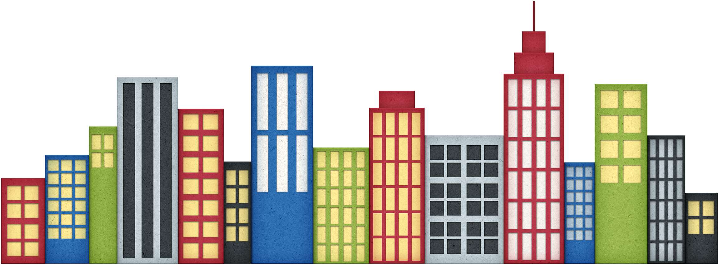 Fileira De Edifícios Coloridos Arquitetura Png Grátis Para Baixar