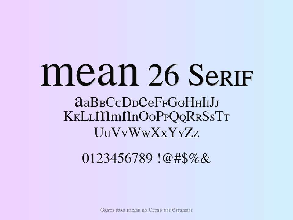 Fonte Mean 26 Serif Grátis Para Baixar