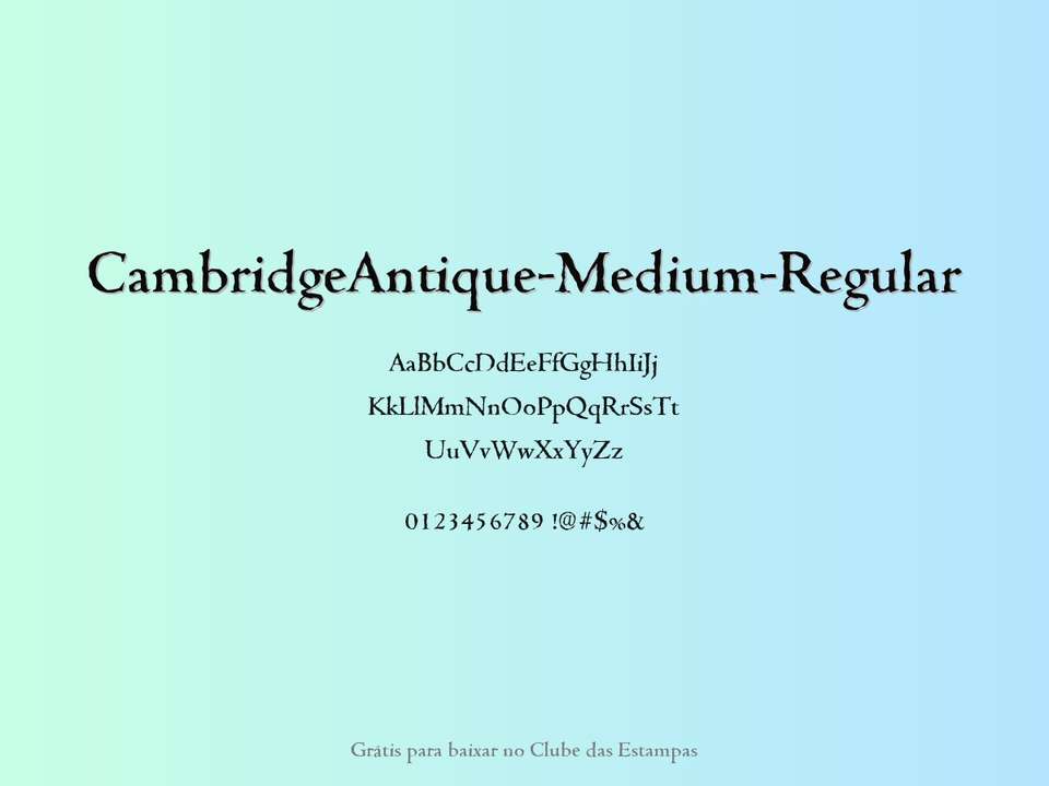 Fonte Cambridgeantique Medium Regular Grátis Para Baixar