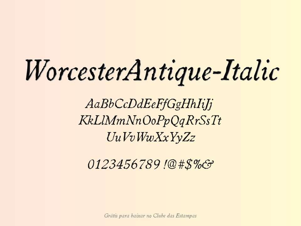 Fonte Worcesterantique Italic Grátis Para Baixar