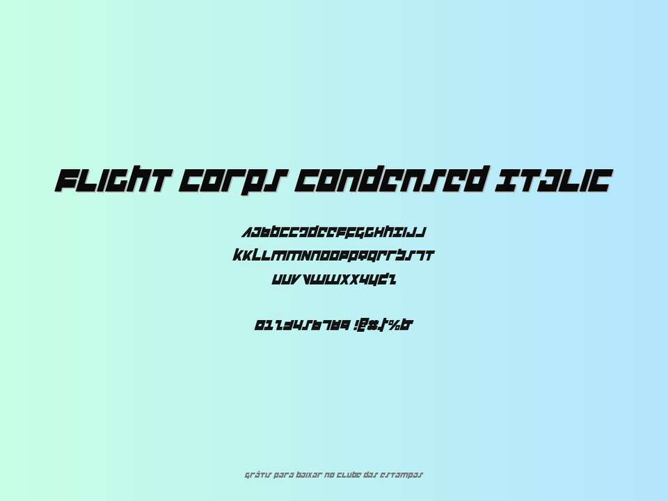 Fonte Flight Corps Condensed Italic Grátis Para Baixar