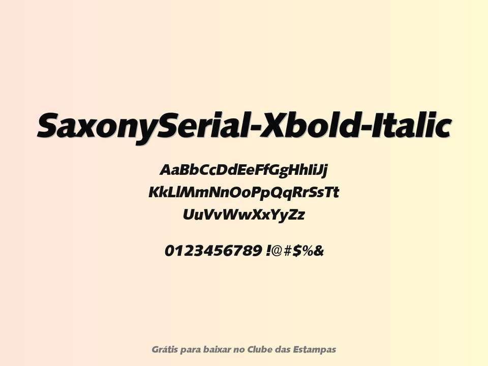 Fonte Saxonyserial Xbold Italic Grátis Para Baixar