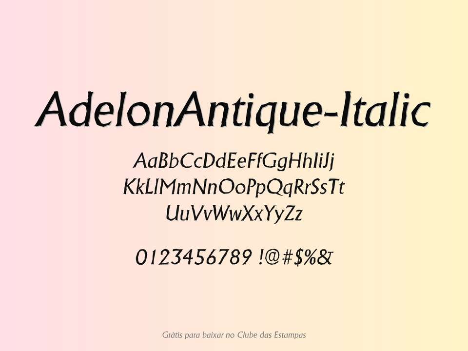 Fonte Adelonantique Italic Grátis Para Baixar