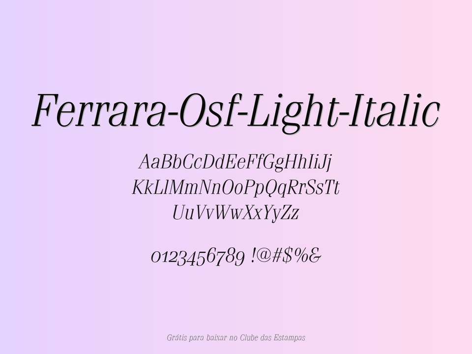 Fonte Ferrara Osf Light Italic Grátis Para Baixar
