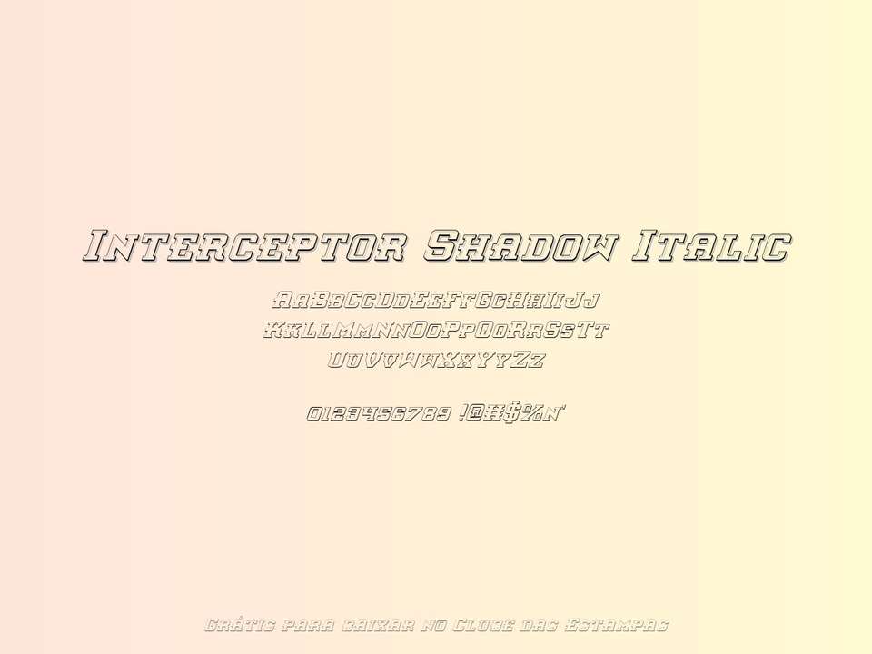 Fonte Interceptor Shadow Italic Grátis Para Baixar