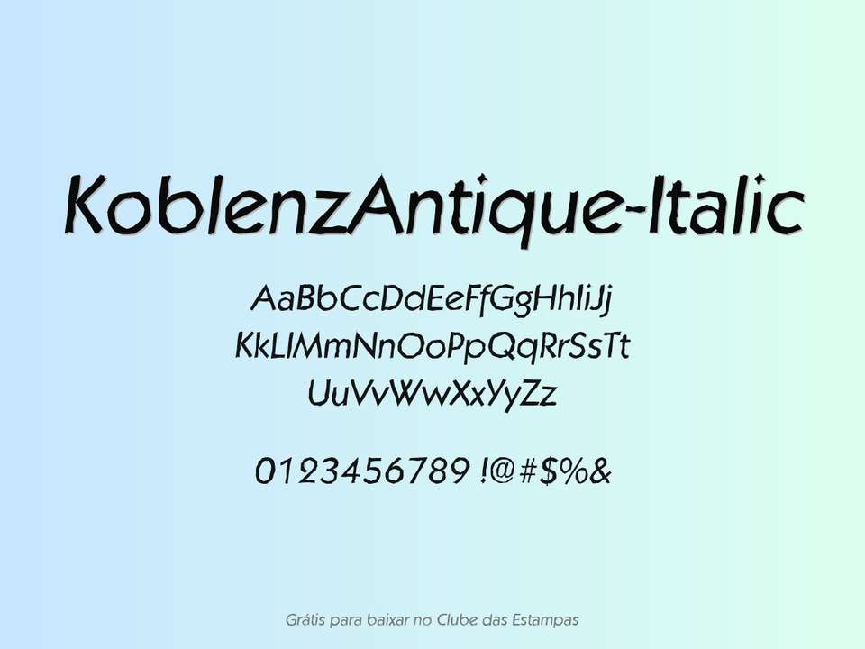 Fonte Koblenzantique Italic Grátis Para Baixar