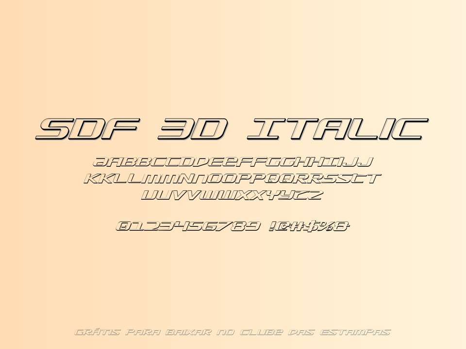 Fonte Sdf 3d Italic Grátis Para Baixar