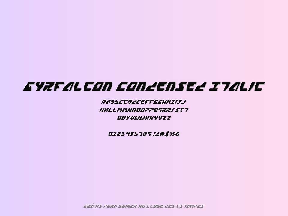 Fonte Gyrfalcon Condensed Italic Grátis Para Baixar