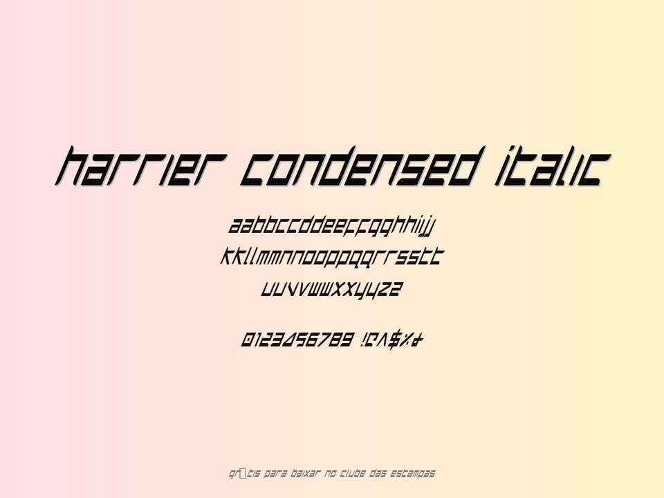 Fonte Harrier Condensed Italic Grátis Para Baixar