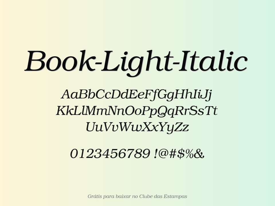 Fonte Book Light Italic Grátis Para Baixar