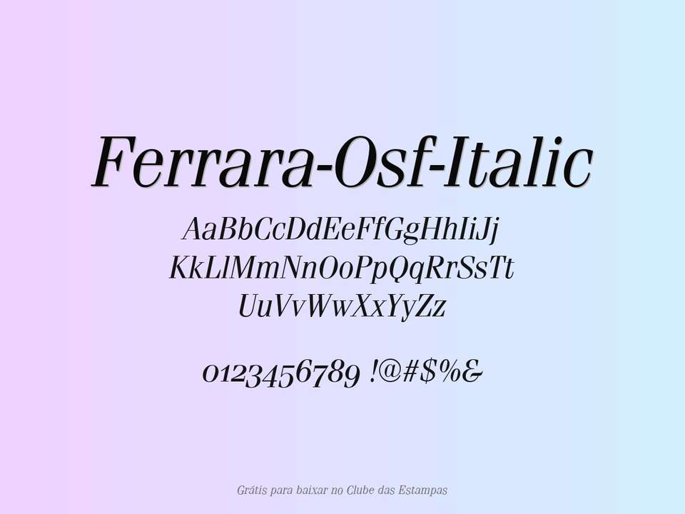 Fonte Ferrara Osf Italic Grátis Para Baixar