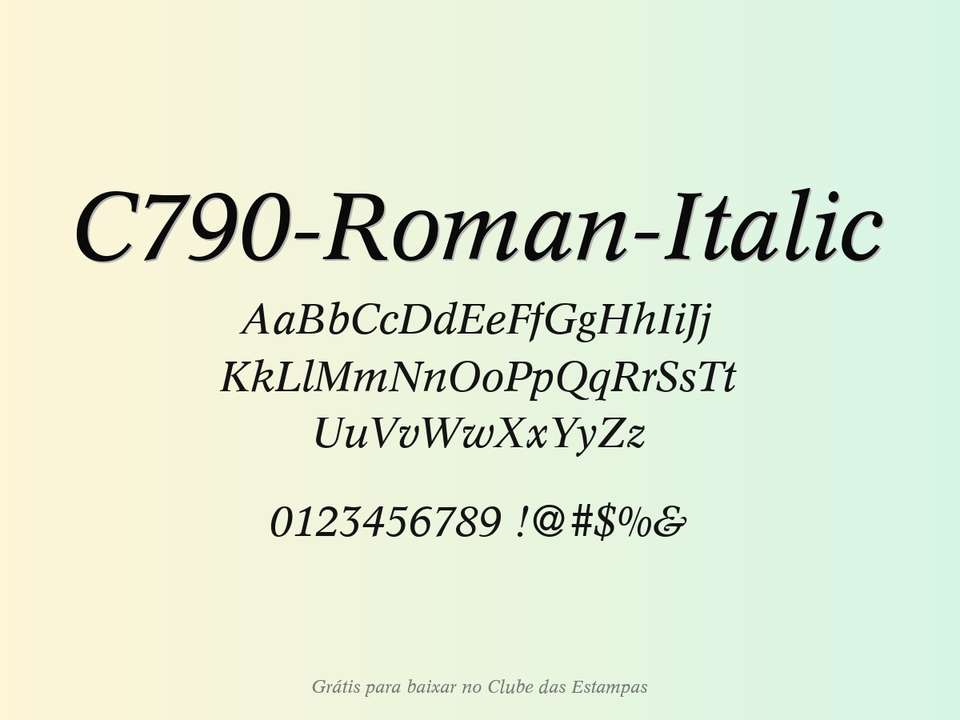 Fonte C790 Roman Italic Grátis Para Baixar