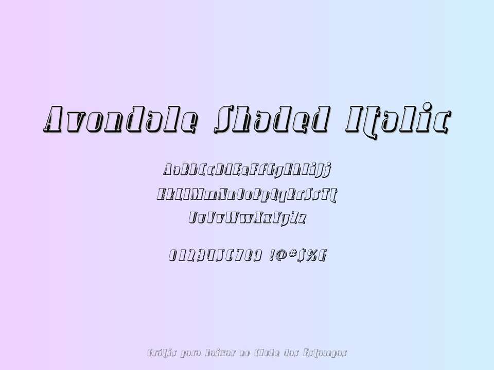 Fonte Avondale Shaded Italic Grátis Para Baixar
