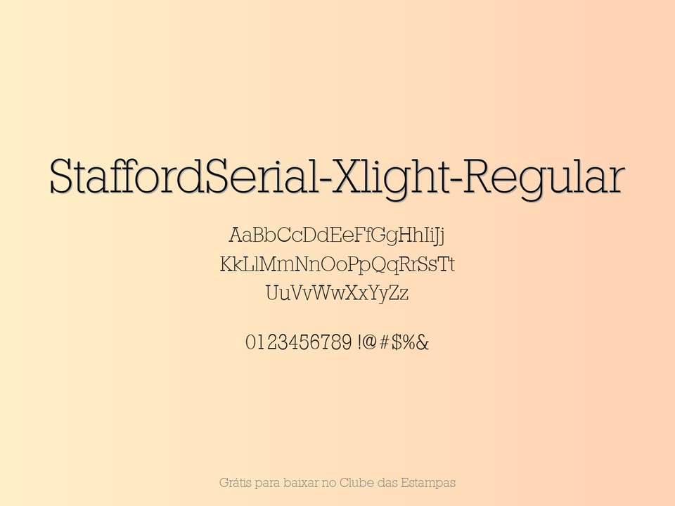 Fonte Staffordserial Xlight Regular Grátis Para Baixar