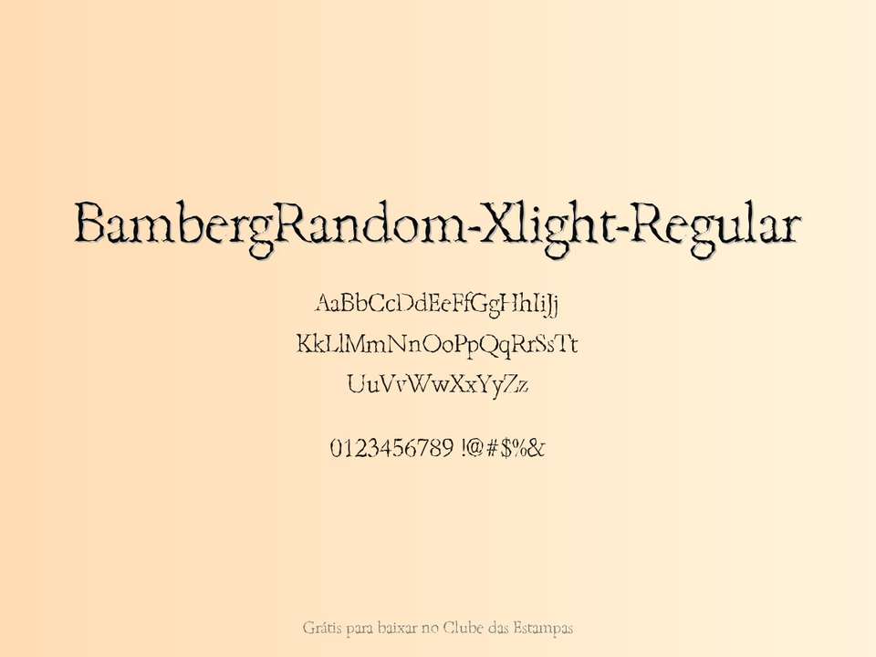 Fonte Bambergrandom Xlight Regular Grátis Para Baixar