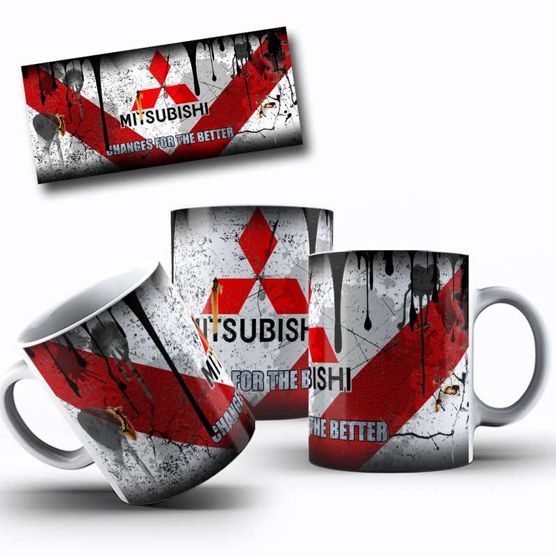 Arte Para Caneca Mitsubishi Logotipo Slogan 52