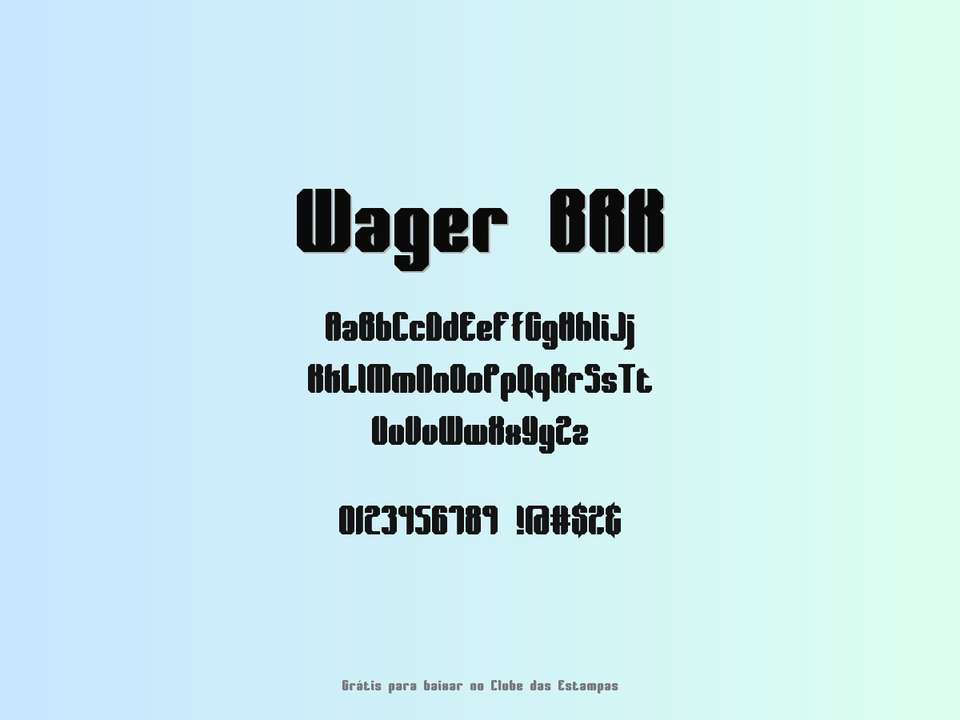Fonte Wager Brk Grátis Para Baixar