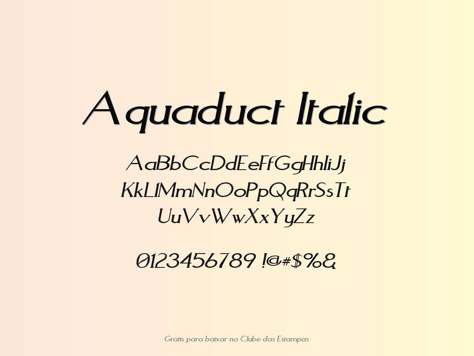 Fonte Aquaduct Italic Grátis Para Baixar