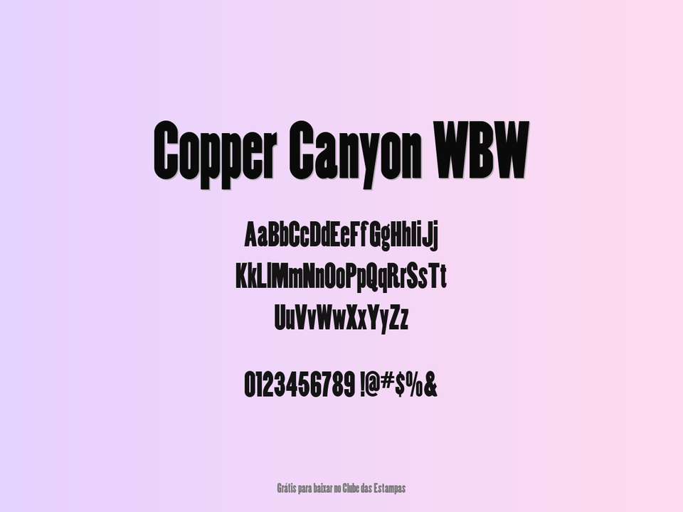 Fonte Copper Canyon Wbw Grátis Para Baixar