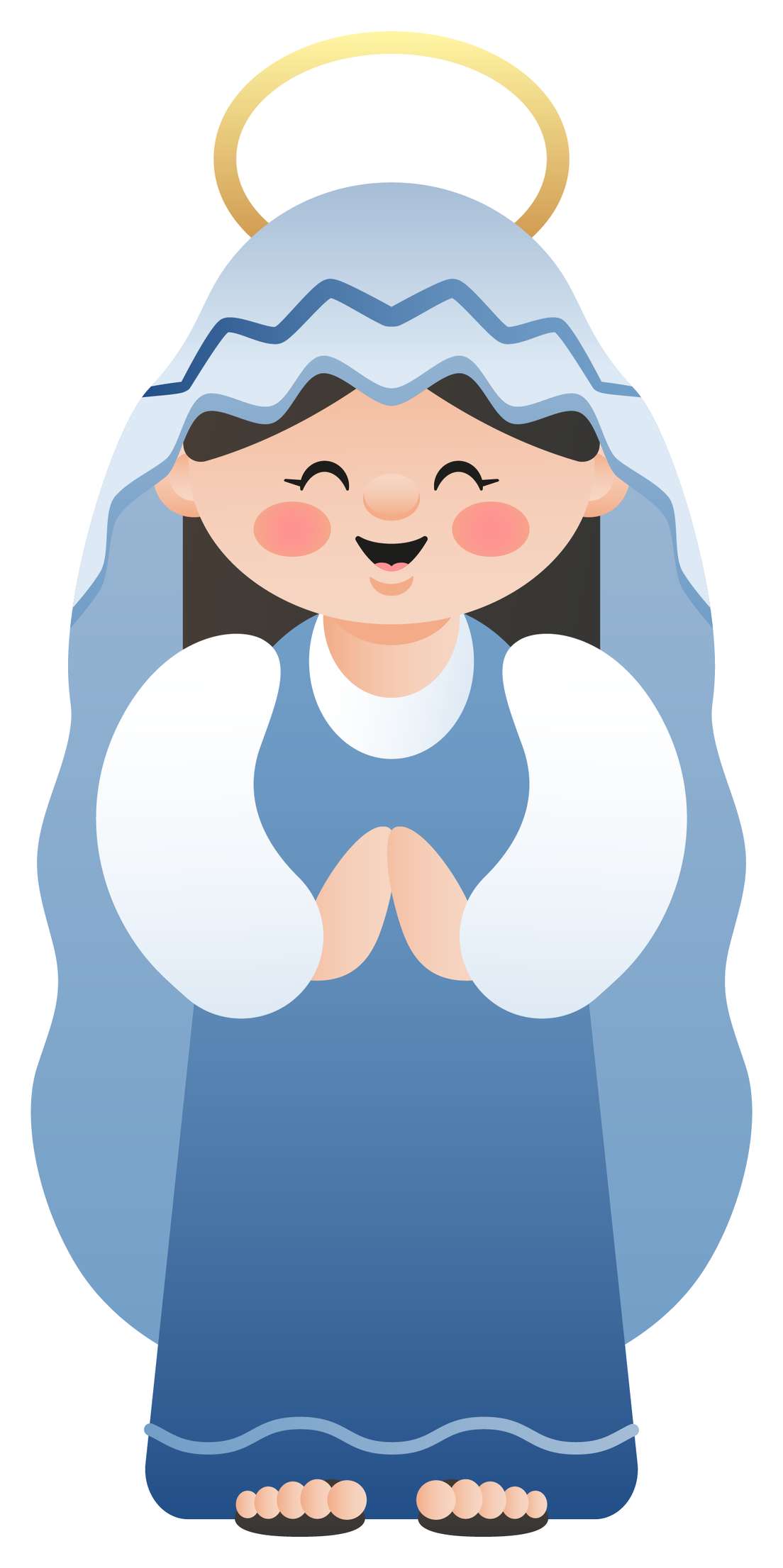 Santa Vestida De Azul Religião Png Grátis Para Baixar