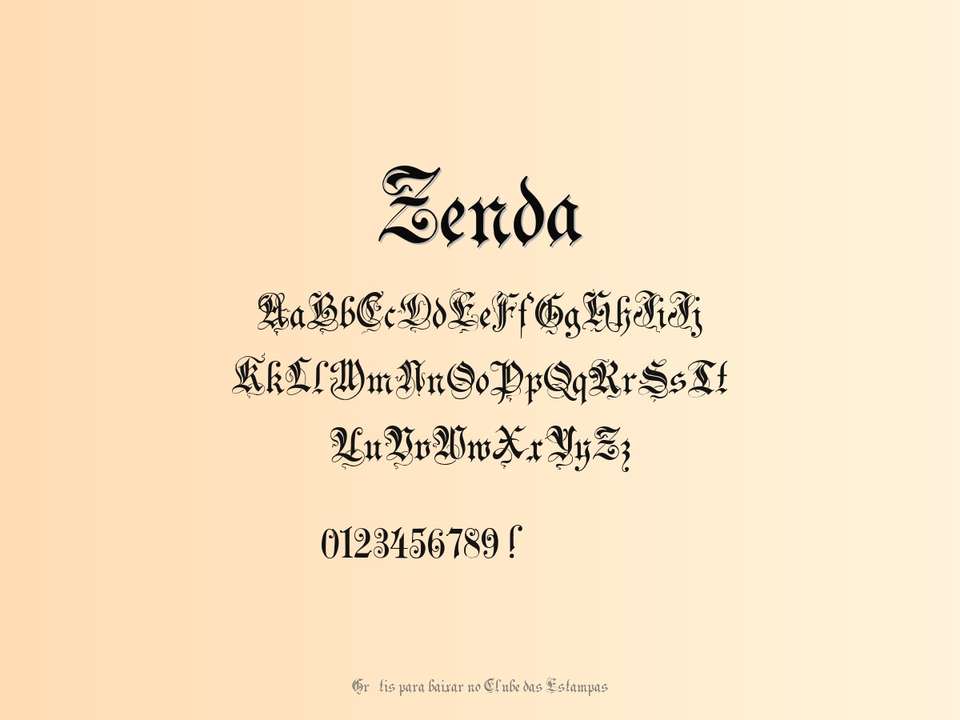 Fonte Zenda Grátis Para Baixar