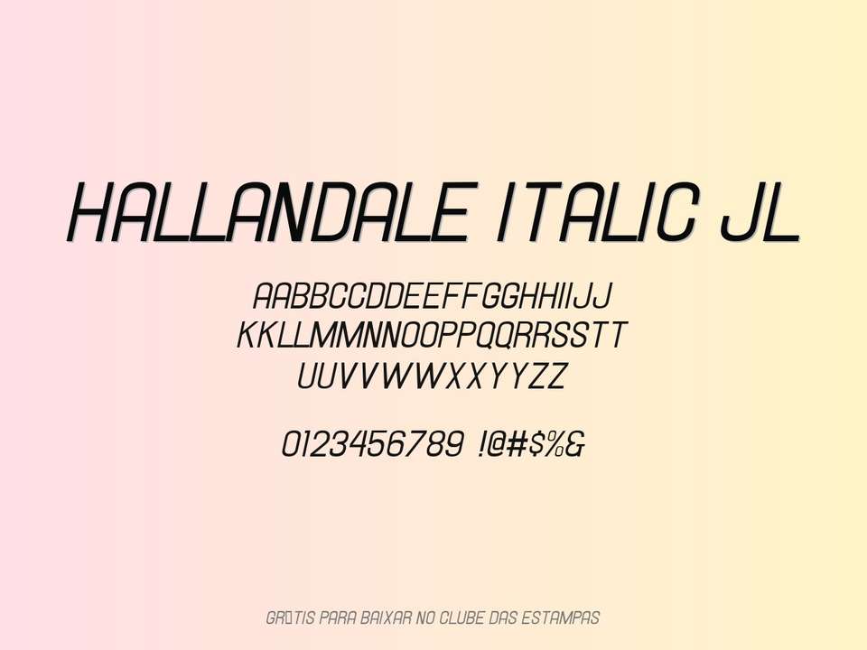 Fonte Hallandale Italic Jl Grátis Para Baixar
